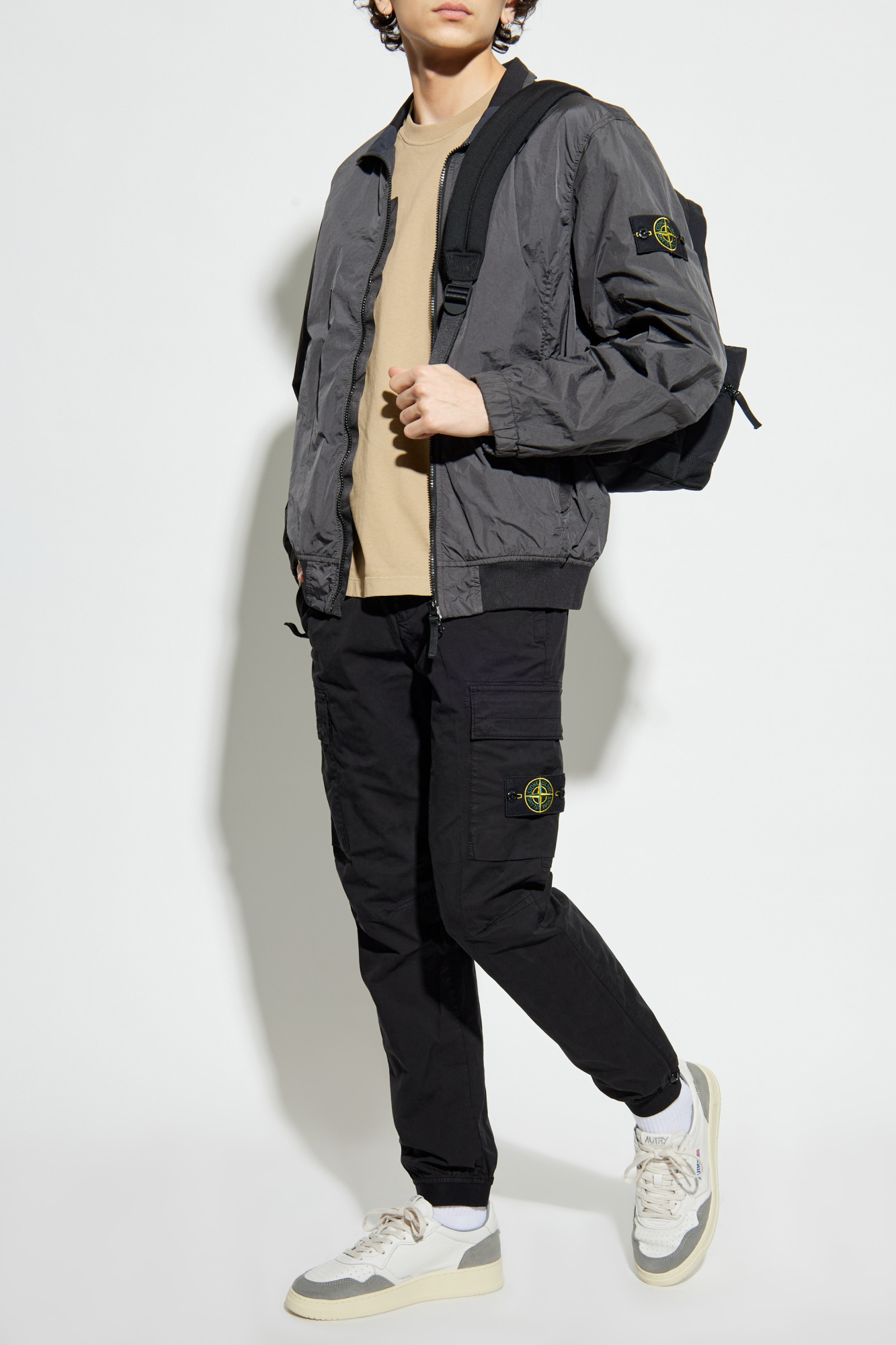 Grey Lightweight jacket with logo Stone Island - Vitkac Italy